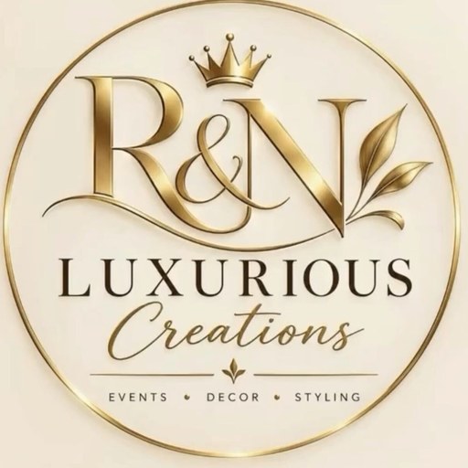 Rose & Novah Luxury Creation logo: R&N monogram with a gold crown